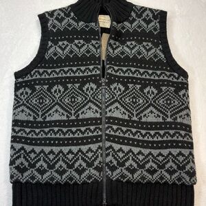 Weatherproof Men's Black and Gray Zip Up Sweater Vest